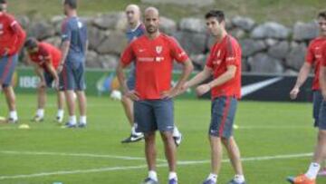 Mikel Rico en el entrenamiento del Athletic