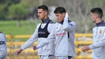 Valjent y Budimir en un entrenamiento con el Mallorca