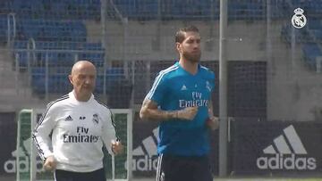 Vinicius, Courtois y Sergio Ramos se entrenaron en solitario