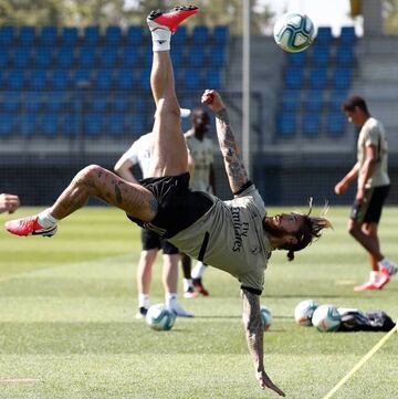 Sergio Ramos, hoy en Valdebebas.