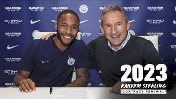 Raheem Sterling renueva con el City hasta 2023.