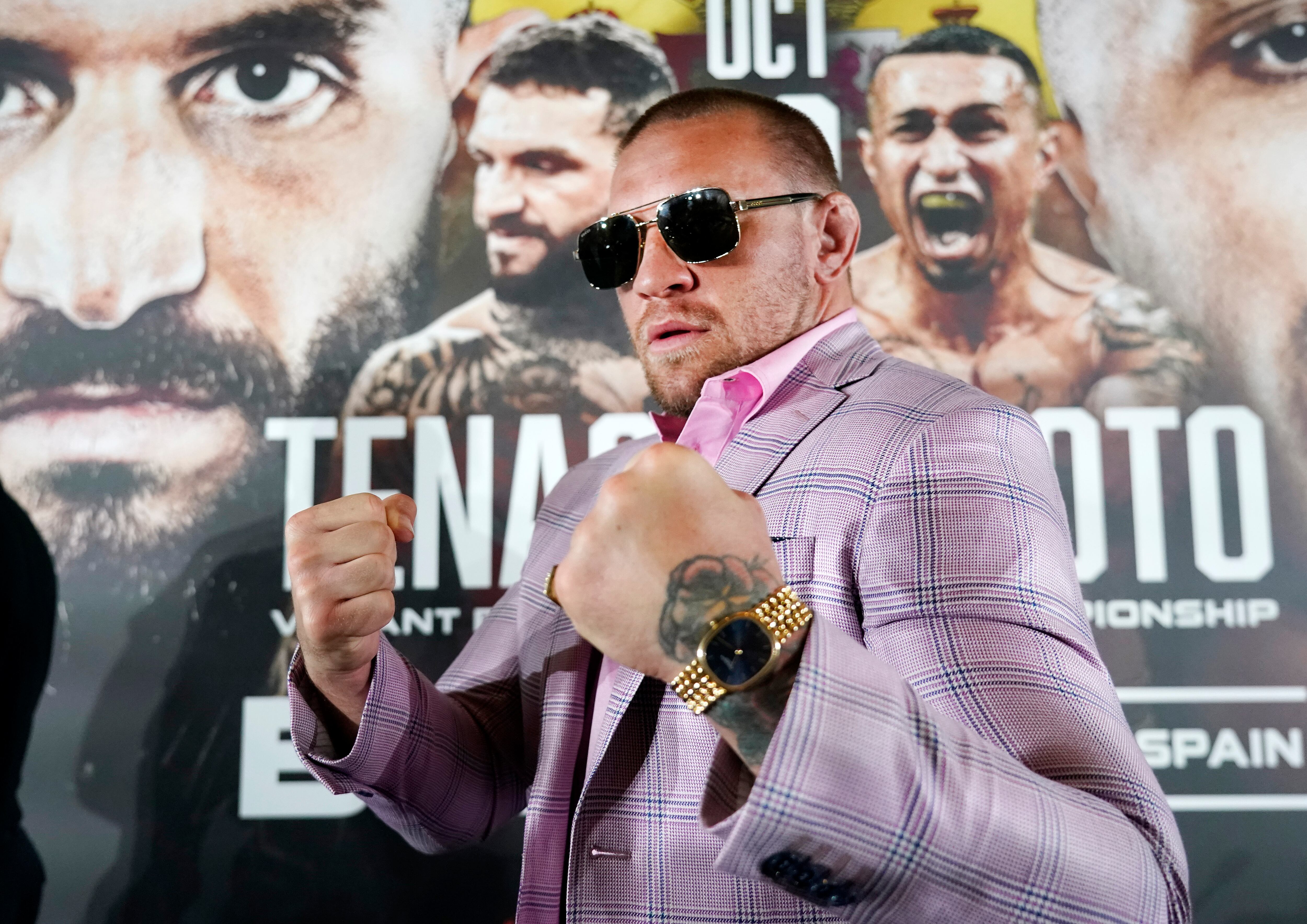Conor McGregor en la rueda de prensa de BKFC.