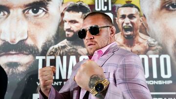 Conor McGregor en la rueda de prensa de BKFC.