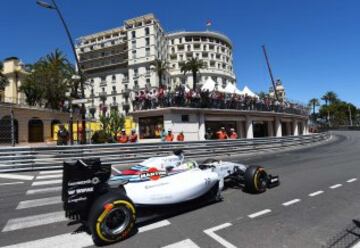 Felipe Massa durante la sesión de calificación del Gran Premio de F1 de Mónaco.