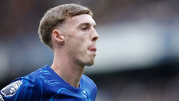 LONDON (United Kingdom), 13/04/2025.- Cole Palmer of Chelsea reacts during the English Premier League soccer match between Chelsea FC and Ipswich Town FC, in London, Britain, 13 April 2025. (Reino Unido, Londres) EFE/EPA/DAVID CLIFF EDITORIAL USE ONLY. No use with unauthorized audio, video, data, fixture lists, club/league logos, 'live' services or NFTs. Online in-match use limited to 120 images, no video emulation. No use in betting, games or single club/league/player publications.