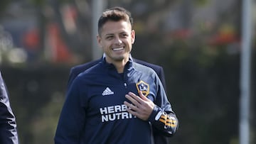 Javier Hern&aacute;ndez durante un entrenamiento de LA Galaxy