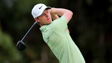 Cameron Davis of Australia plays his shot from the 16th tee during the first round of the Sony Open in Hawaii at Waialae Country Club.