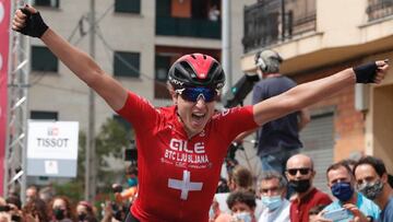 Marlen Reusser, ganadora de la primera etapa de la Ceratizit Challenge.