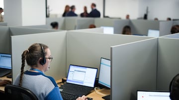 Varios trabajadores de atención al cliente de DIGI, durante el acto de inauguración del nuevo centro de atención al cliente, a 21 de octubre de 2025, en Valencia, Comunidad Valenciana (España).
21 OCTUBRE 2025
Jorge Gil / Europa Press
21/10/2025