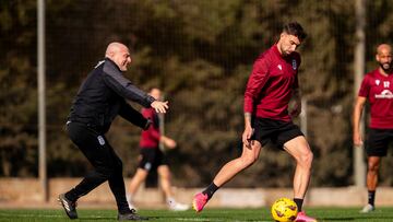 Calero, durante un entrenamiento de esta semana.