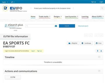 El registro de EA Sports FC en la UE.