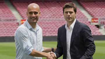 Ambos t&eacute;cnicos, durante su etapa en el Barcelona y el Espanyol respectivamente.