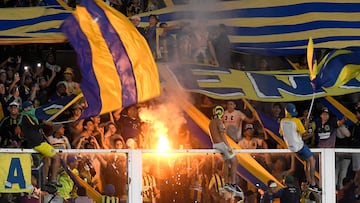 Aficionados de Rosario Central durante un partido de su equipo.