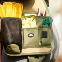 Ten siempre a mano tus útiles de bricolaje y jardinería con este cinturón portaherramientas con seis bolsillos