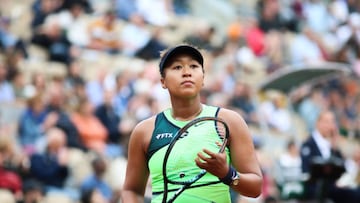 Naomi Osaka during her match against Amanda Anisimova on Suzanne Lenglen court in the 2022 French Open finals day two. (Photo by Ibrahim Ezzat/NurPhoto via Getty Images)