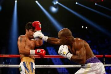 Combate entre Manny Pacquiao y Timothy Bradley Jr. en las Vegas por el título de peso welter de la Organización Mundial de Boxeo. 