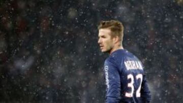 David Beckham durante su debut con el PSG. 