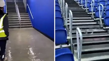 Goodison Park floods captured in shocking images, forcing Everton-Liverpool suspension