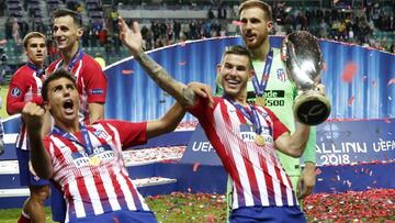 Rodrigo y Lucas celebrando la Supercopa de Europa lograda en Tallín en agosto pasado. Ambos han preferido salir del Atlético meses después.