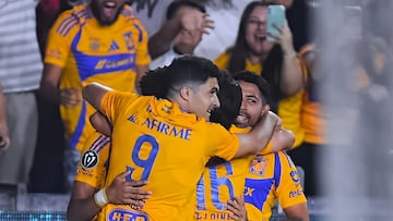 Jonathan Herrera celebrates his goal 1-0 of Tigres during the round one second leg match between Tigres UANL and Real Esteli as part of the CONCACAF Champions Cup 2025, at Universitario Stadium on February 12, 2025 in Monterrey, Nuevo Leon, Mexico.