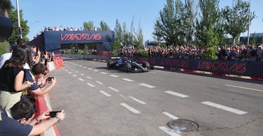 Carlos Sainz durante la exhibición. 