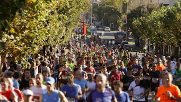 Imagen de la carrera popular Behobia-San Sebastián del año 2015.