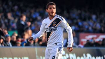 Jonathan dos Santos, del LA Galaxy, en el duelo ante el NYC.