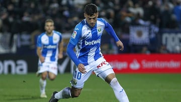 Arnáiz, en un partido con el Leganés.