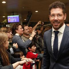 Simeone visita a su hijo Giovanni en el entrenamiento de la Fiore