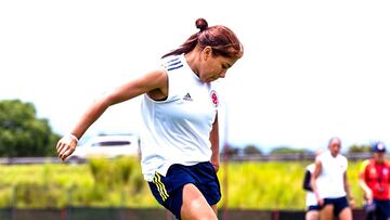 Gabriela Rodríguez durante un entrenamiento de la Selección Colombia Femenina Sub 20.