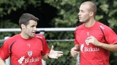 <b>DUDAS.</b> Fran Yeste y Ustaritz Aldekoaotalora son dudas en el Athletic Club de cara al partido liguero del domingo en Mallorca por sendas sobrecargas musculares que les han impedido entrenar hoy.