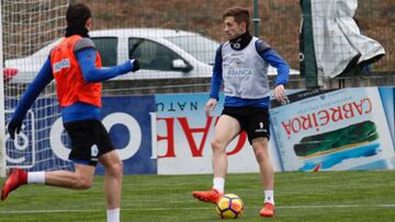 Fede Cartabia, en el entrenamiento del Deportivo de este martes.