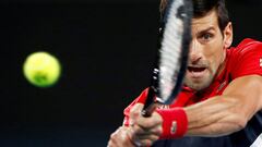 FILE PHOTO: World number one Novak Djokovic in action during a match against Spain&#039;s Rafael Nadal in the ATP Cup at the Ken Rosewall Arena, Sydney, Australia, January 12, 2020.  REUTERS/Edgar Su/File Photo