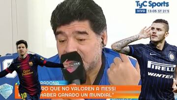 Maradona insulta sin pudor a Icardi y se enfrenta por Messi