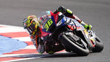 Joan Mir, con la Honda durante el test de MotoGP en Misano.