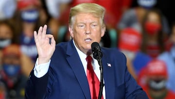 Donald Trump habla durante un evento de campa&ntilde;a en Xtreme Manufacturing el 13 de septiembre de 2020 en Henderson, Nevada.