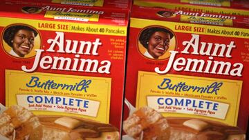 Cajas de 'Aunt Jemima' en Scotty's Market, California. USA. Junio 17, 2020.