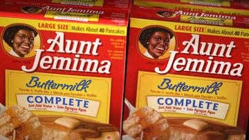 Cajas de &#039;Aunt Jemima&#039; en Scotty&#039;s Market, California. USA. Junio 17, 2020.