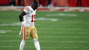 El widereceiver de los San Francisco 49ers, Deebo Samuel, salió lesionado durante el tercer cuarto en el Super Bowl LCVIII ante los Kansas City Chiefs.