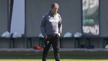 Pellegrini, en un entrenamiento.