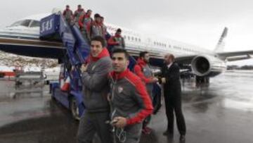 La nieve da la bienvenida al Sevilla en Molde.