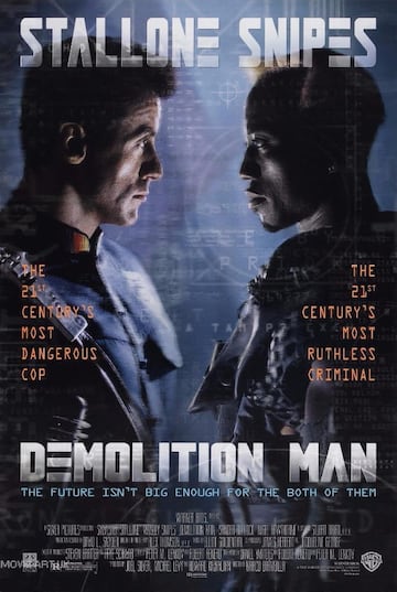 demolition man poster sylvester stallone wesley snipes