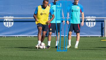 Koundé, en un entrenamiento del Barça.