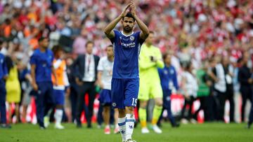 Diego Costa, con la camiseta del Chelsea. El club pretende que el delantero regrese a Londres.