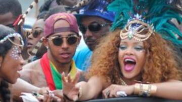 Lewis Hamilton con Rihanna.