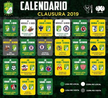 Conoce el calendario del Clausura 2019 equipo por equipo
