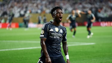 Vinicius celebra su gol ante el RB Salzburgo.
