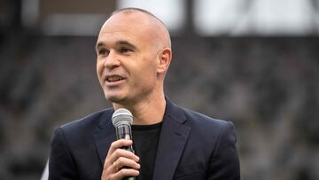 Vissel Kobe's Andres Iniesta attends a public relation event at Japan National Stadium in Tokyo on September 8, 2022. (Photo by Yuichi YAMAZAKI / AFP)