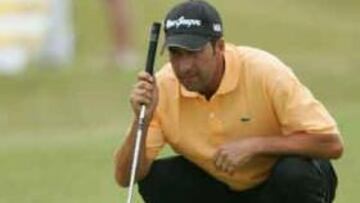 <B> CONFIADO. </B> El golfista español se mostró, a la conclusión de la jornada, ilusionado con poder ganar un torneo que estuvo a punto de no jugar.