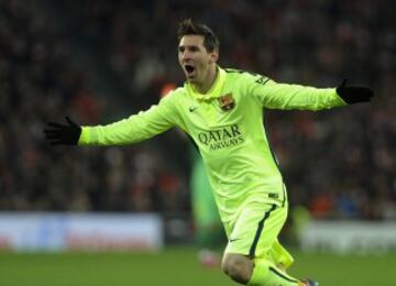 Messi celebra el 0-1.